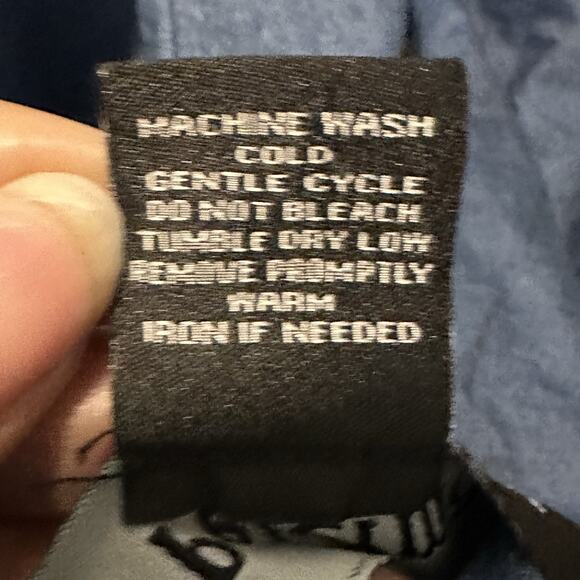 J Peterman Medium Skirt Midi 100% Cotton Denim Wrap Belted Chambray Blue - Picture 8 of 10